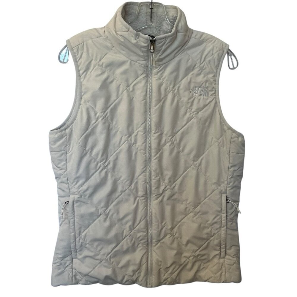 The North Face Womens Shady Glade Insulated Fleece Full Zip Vest White Medium